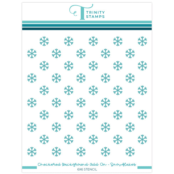 Checkered Background Add On 6x6 Stencil - Snowflakes