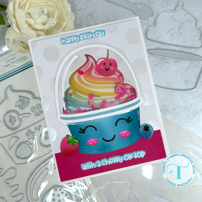 Greetings Fro-Yo Cards 4X6 Stamp Set - Carrie Rhoades Collection