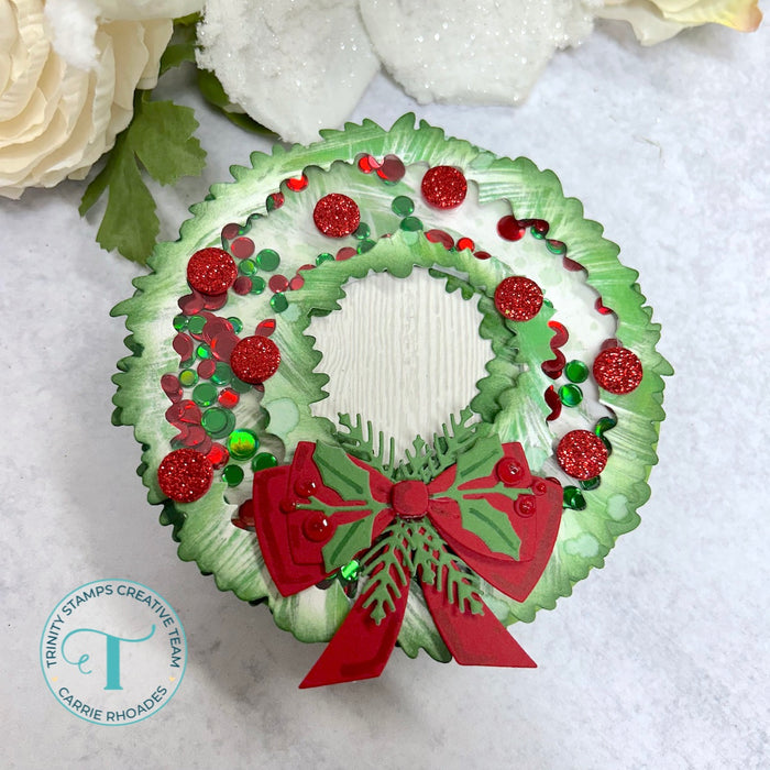 Holiday Wreath Circle Card Add-on Die Set