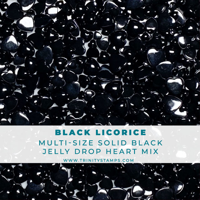 Black Licorice - Jelly Drop Heart mix