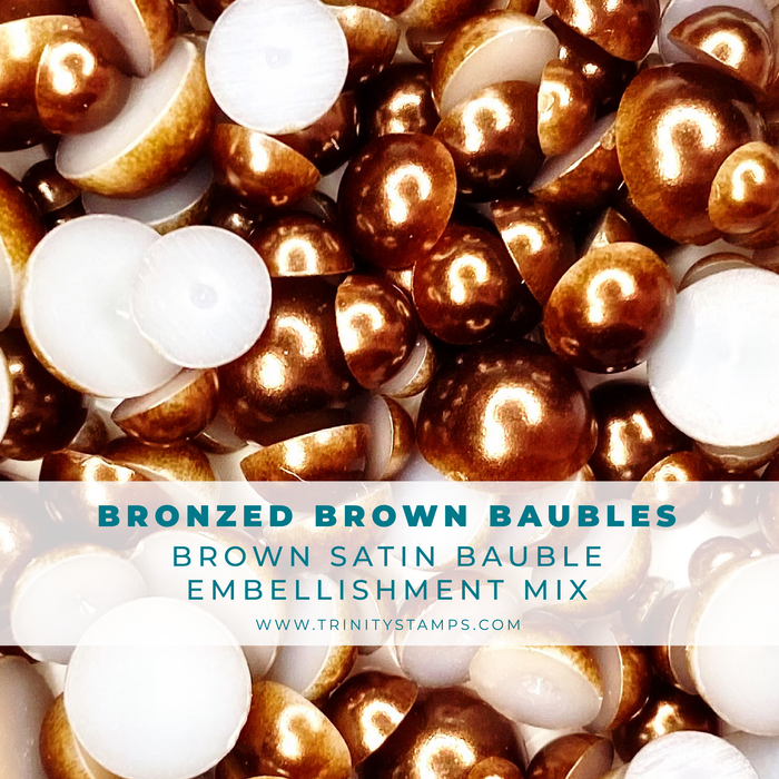 Bronzed Brown Satin Baubles Embellishment Mix