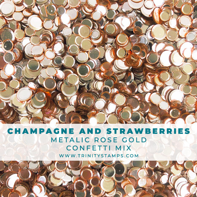 Champagne & Strawberries- Rose Gold Metalic Confetti Mix