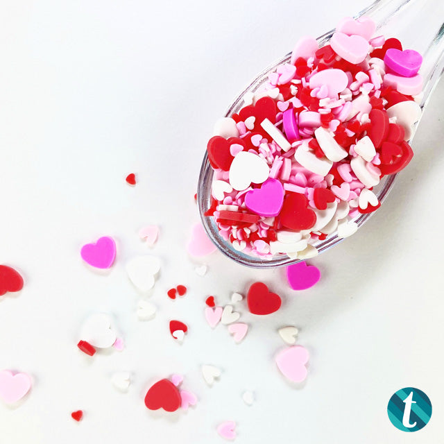 Crafty Love - Mixed-Size Clay Heart Sprinkles Assortment