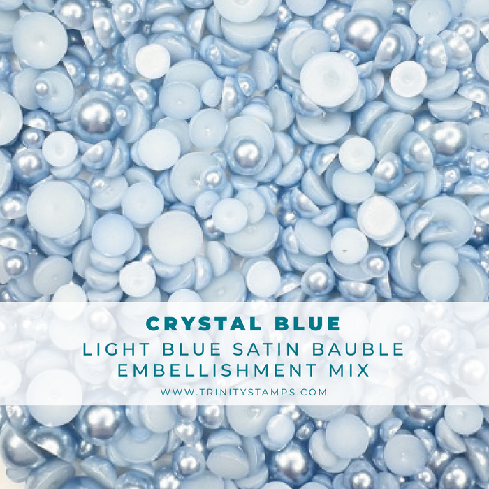 Crystal Blue Satin Bauble Embellishment Mix