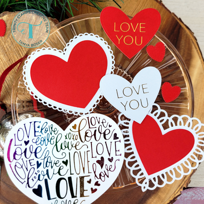Timant Heart Set Dainty Heart Die Set and Foil Plate– Trinity Stamps
