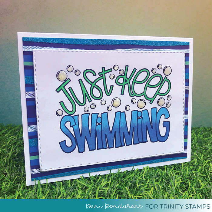 Just Keep Swimming 3x4 Stamp