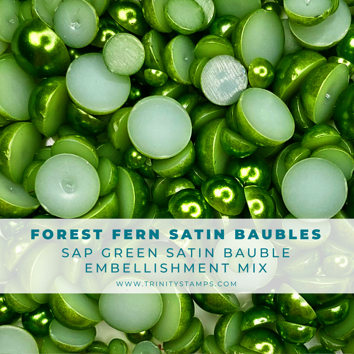 Forest Fern Satin Baubles Embellishment Mix