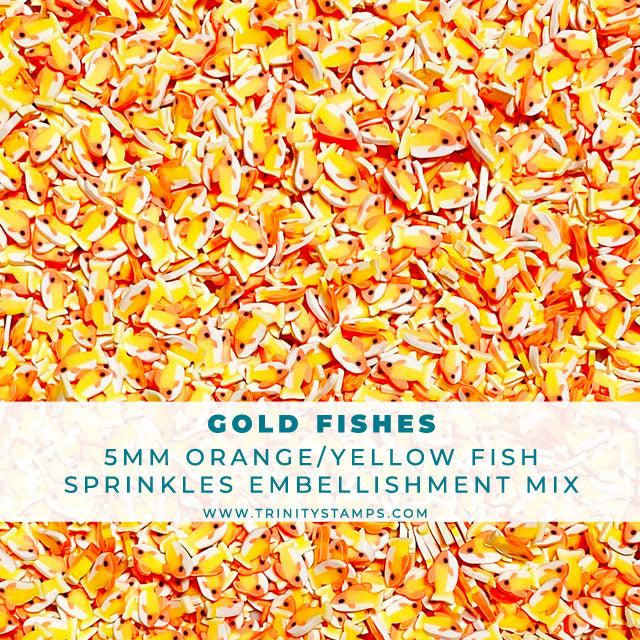Gold Fishes- Clay Fish Sprinkles Embellishment Mix