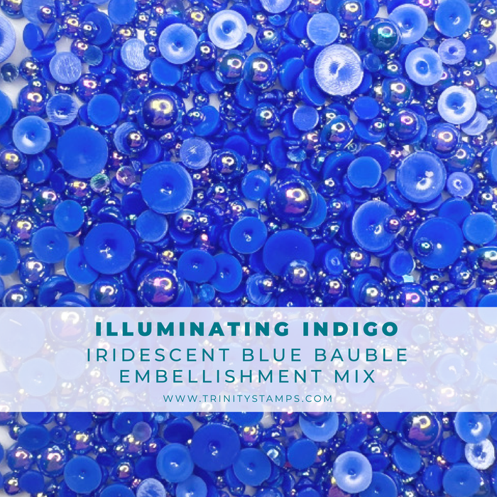 Illuminating Indigo Iridescent Bauble Embellishment Mix