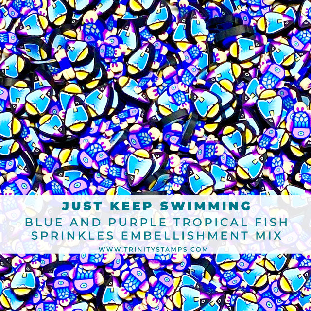 Just Keep Swimming- Clay Fish Sprinkles Embellishment Mix