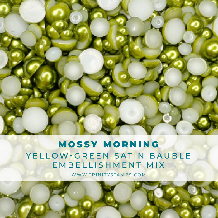 Mossy Morning Satin Bauble Embellishment Mix