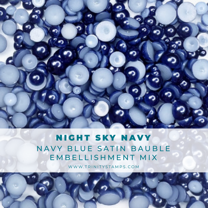 Night Sky Navy Satin Bauble Embellishment Mix