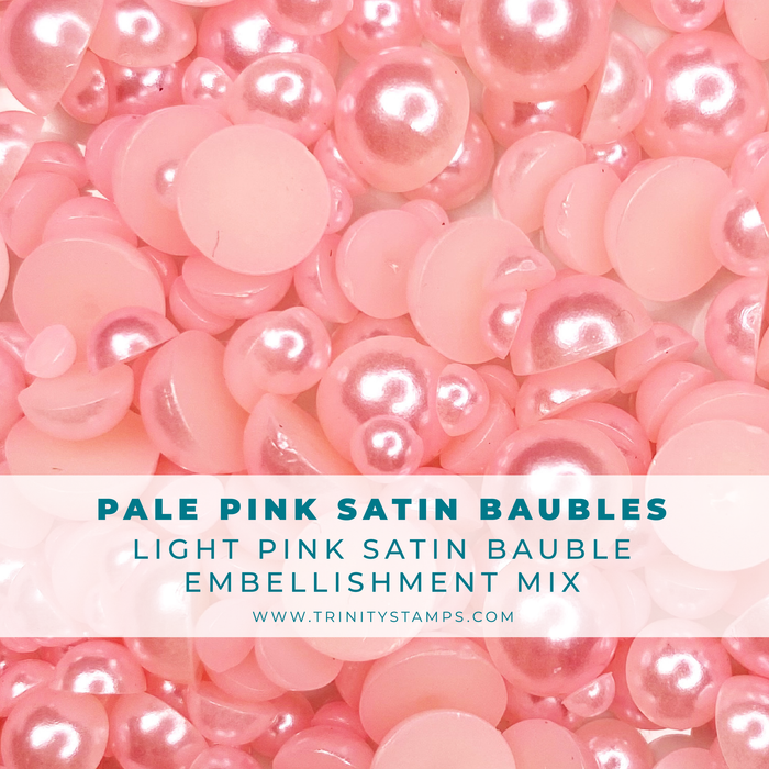 Pale Pink Satin Baubles Embellishment Mix