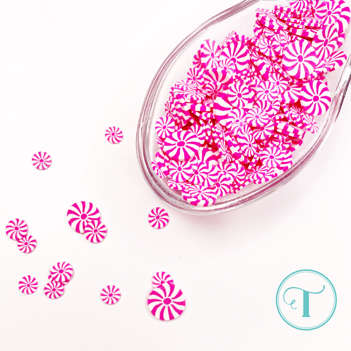 Pink Peppermints:  candy sprinkle embellishments