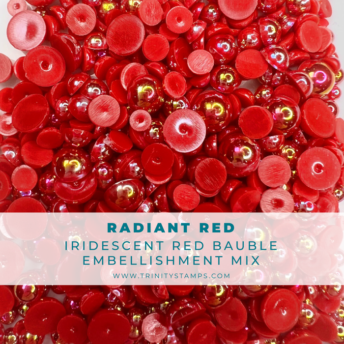 Radiant Red Iridescent Bauble Embellishment Mix