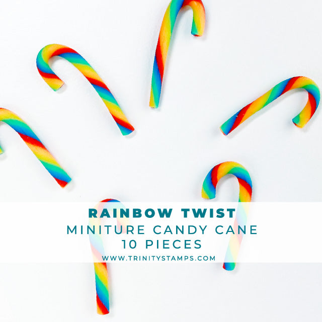 Rainbow Twist Candy Cane Embellishments