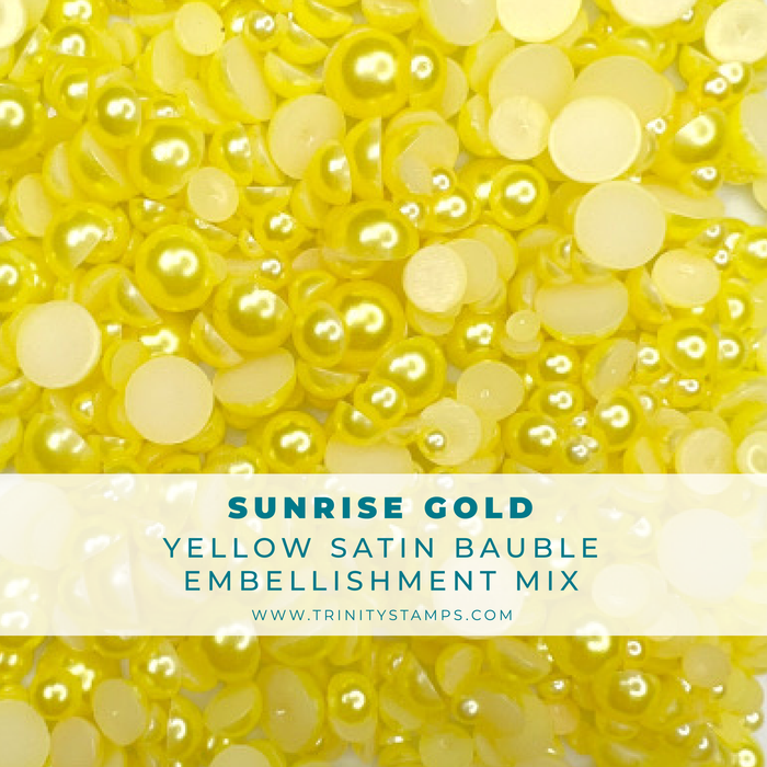 Sunrise Gold Satin Bauble Embellishment Mix