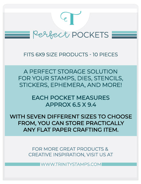 6x9 Perfect Pockets - Storage Sleeves for Stamps, Stencils, Dies, and more