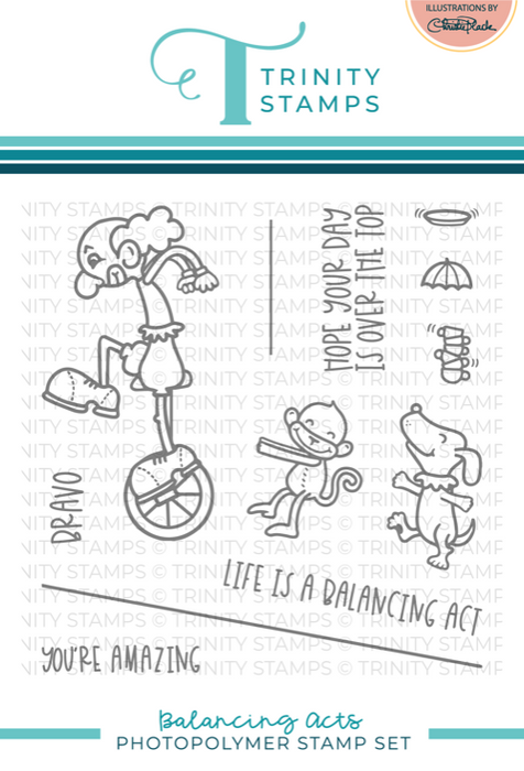 Balancing Stamp Balancing Acts 4x4 Stamp Set– Trinity Stamps
