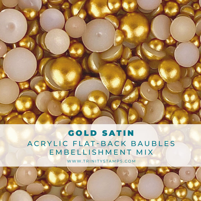 Gold Satin Baubles Embellishment Mix