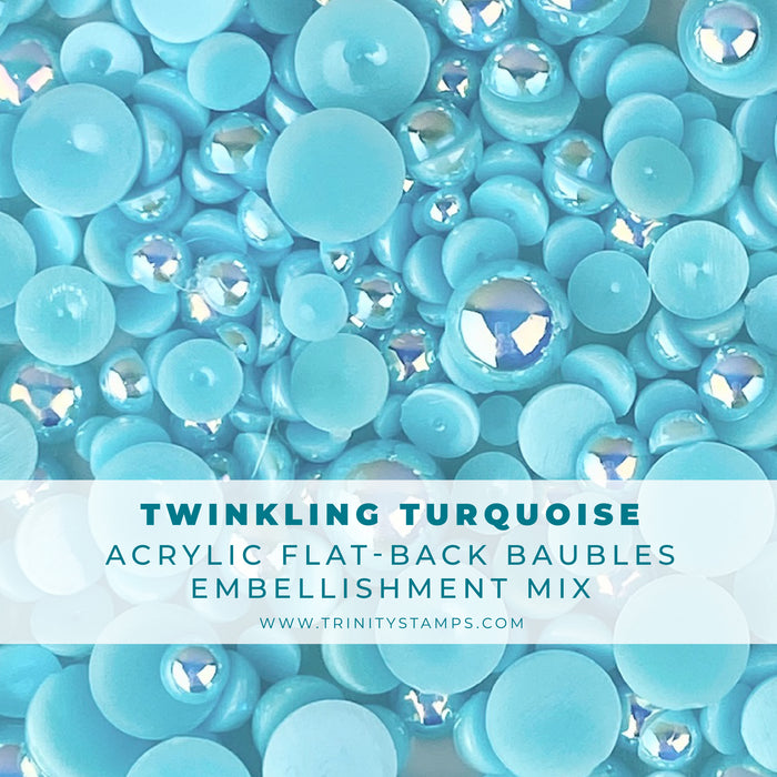 Twinkling Turquoise Baubles Embellishment Mix