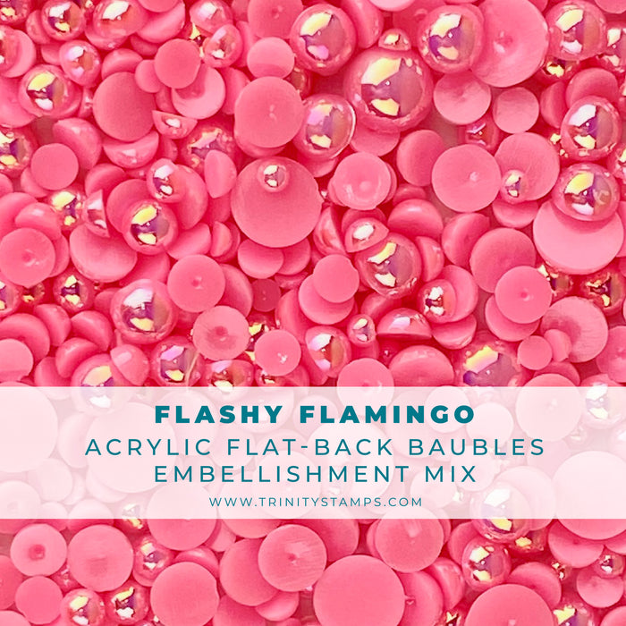 Flashy Flamingo Baubles Embellishment Mix