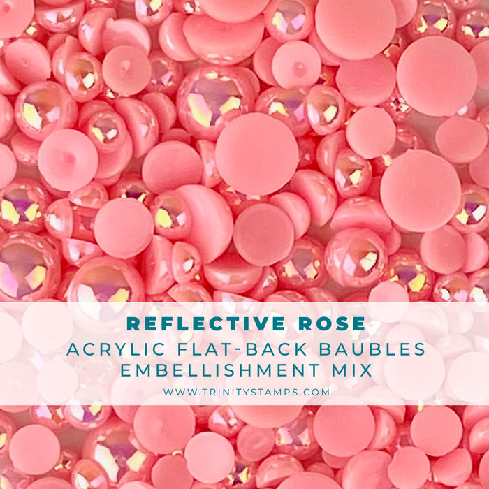 Reflective Rose Baubles Embellishment Mix