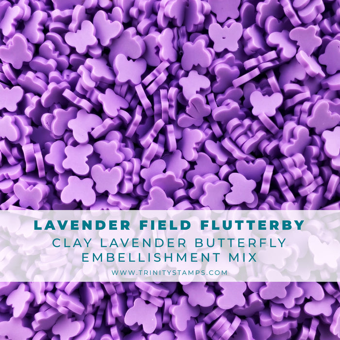 Lavender Field Flutterby Clay Embellishment Mix