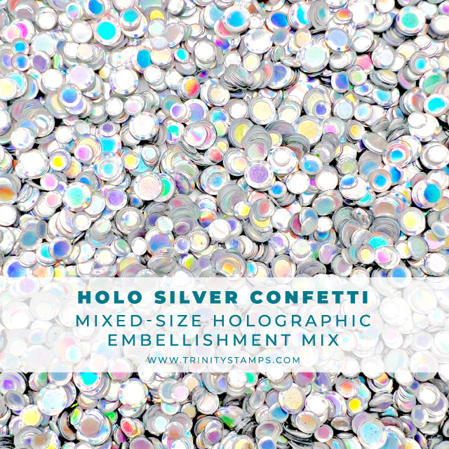 Holo Silver Confetti Embellishment Mix