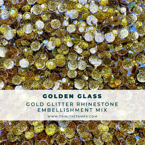 glitter gold Clear rhinestones - Sparklewithgems