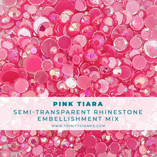 Pink Tiara- Semi-Opaque Rhinestone Embellishment Mix