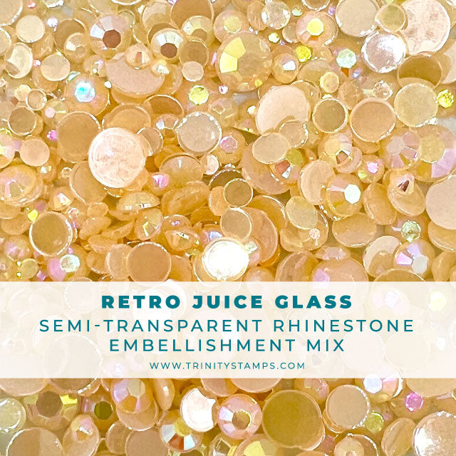 Retro Juice Glass - Semi-Opaque Rhinestone Embellishment Mix