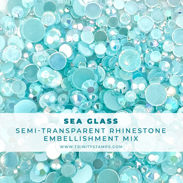 Sea Glass- Semi-Opaque Rhinestone Embellishment Mix