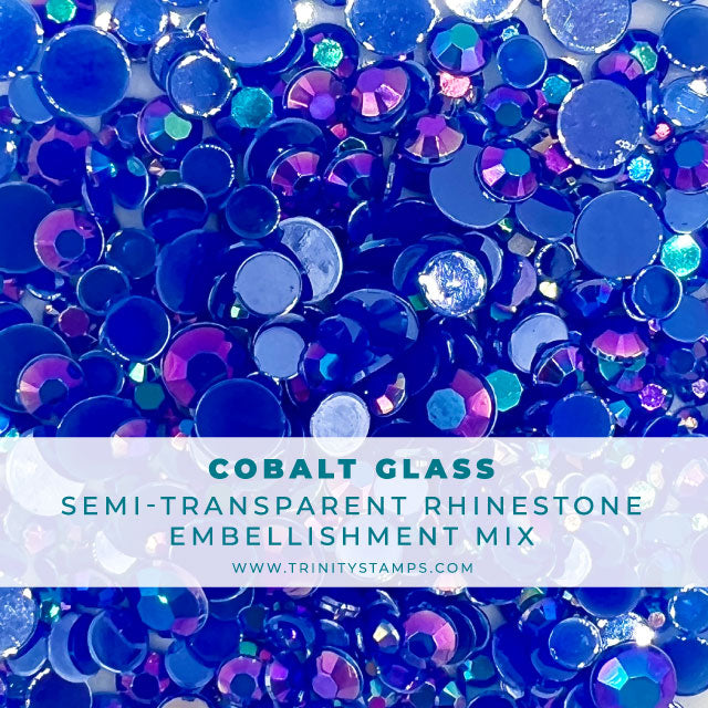 Cobalt Glass- Semi-Opaque Rhinestone Embellishment Mix