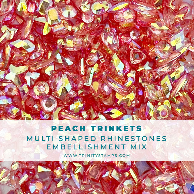 Peach Trinkets - Iridescent Rhinestones Shapes Mix