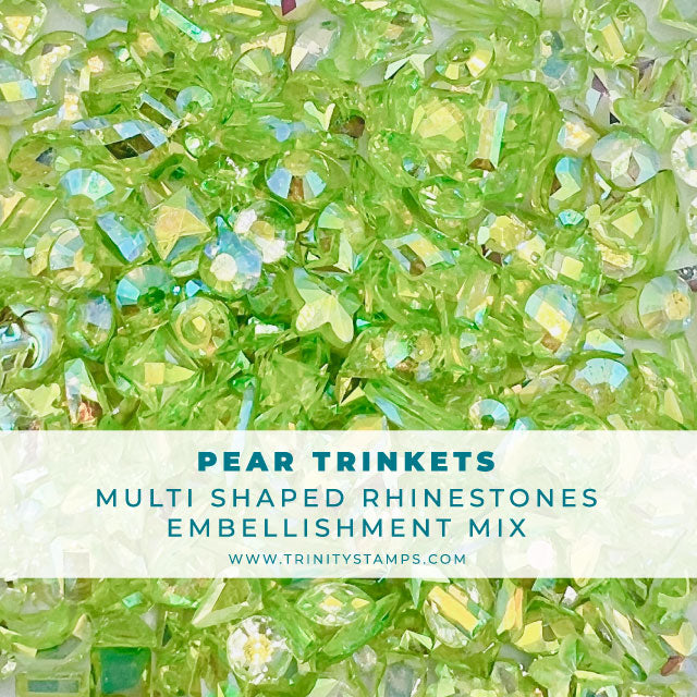 Pear Trinkets - Iridescent Rhinestones Shapes Mix