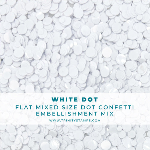 White Dot Flat Confetti Embellishment Mix