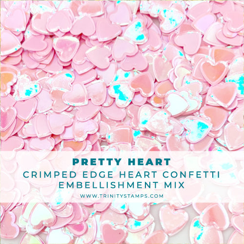 Pretty Heart Crimped Edge Confetti Embellishment Mix
