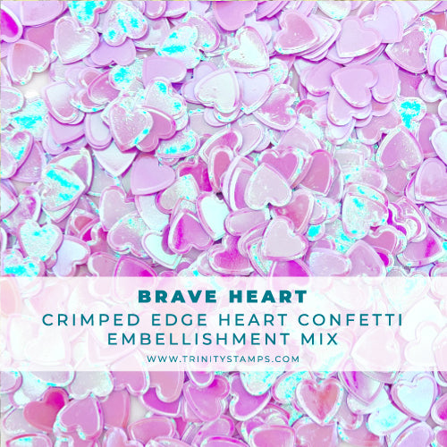 Brave Heart Crimped Edge Confetti Embellishment Mix