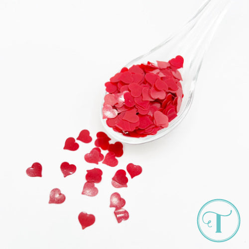 Rose Red Hearts Confetti Embellishment Mix