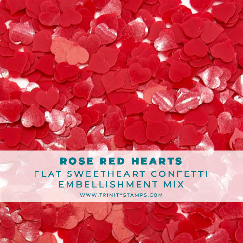 Rose Red Hearts Confetti Embellishment Mix