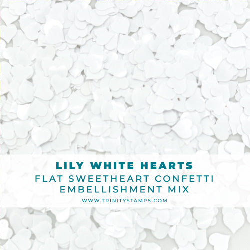 Lily White Hearts Confetti Embellishment Mix