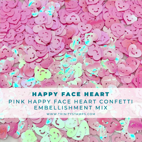 Happy Face Hearts Confetti Embellishment Mix