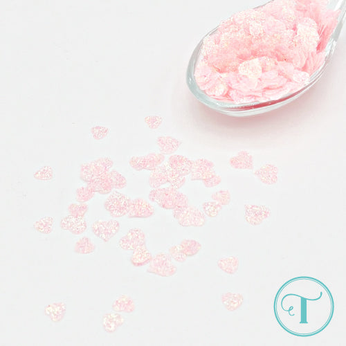 Pink Sparkle Hearts Flat Confetti Embellishment Mix