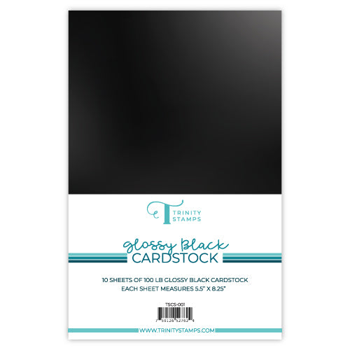Glossy Black Cardstock 10 Sheets Trinity Stamps