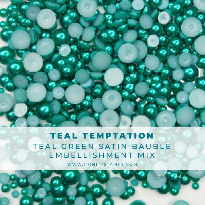 Teal Temptation Satin Bauble Embellishment Mix