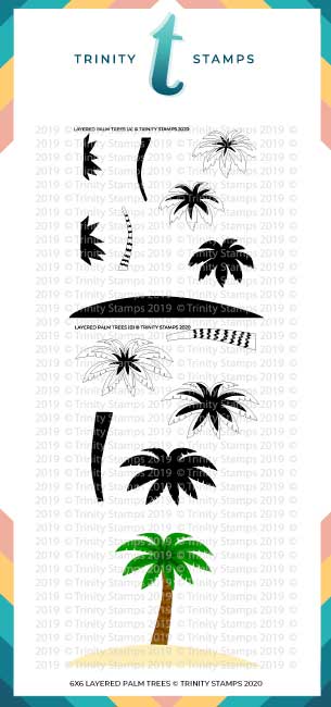 Layered Palm Tree - 6x6" Laser Cut 2-Piece Layering Stencil Set