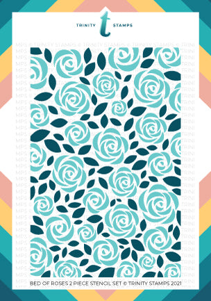 Bed Of Roses - 6x9" Laser Cut 2-piece Layering Stencil Set