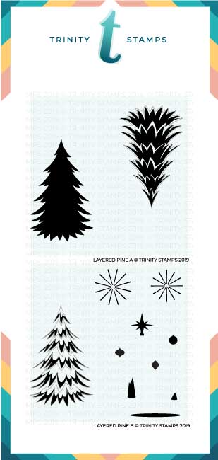 Layered Pine Tree - 6x6" Laser Cut 2-Piece Layering Stencil Set