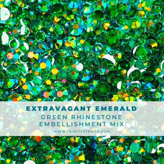 Extravagant Emerald Rhinestone Embellishment Mix